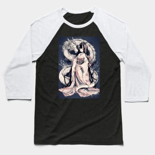 Geisha and Dragon 7818 Baseball T-Shirt